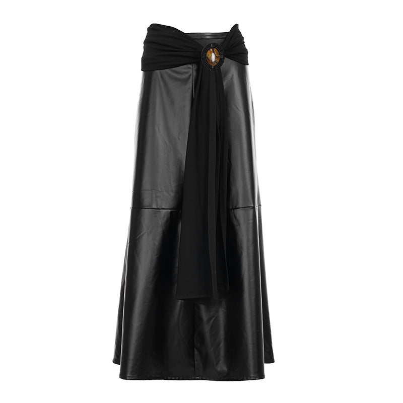 Damen eleganter Satin-Abendrock mit raffinierten Rüschen und Spitzenakzenten Echo Archiv