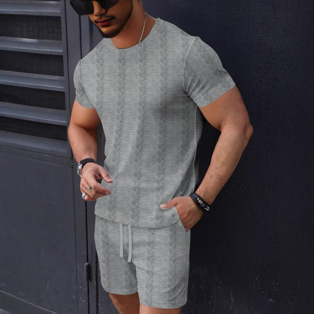 Herren sportliches Kurzarm T-Shirt und Shorts Set aus atmungsaktivem Material Echoarchiv