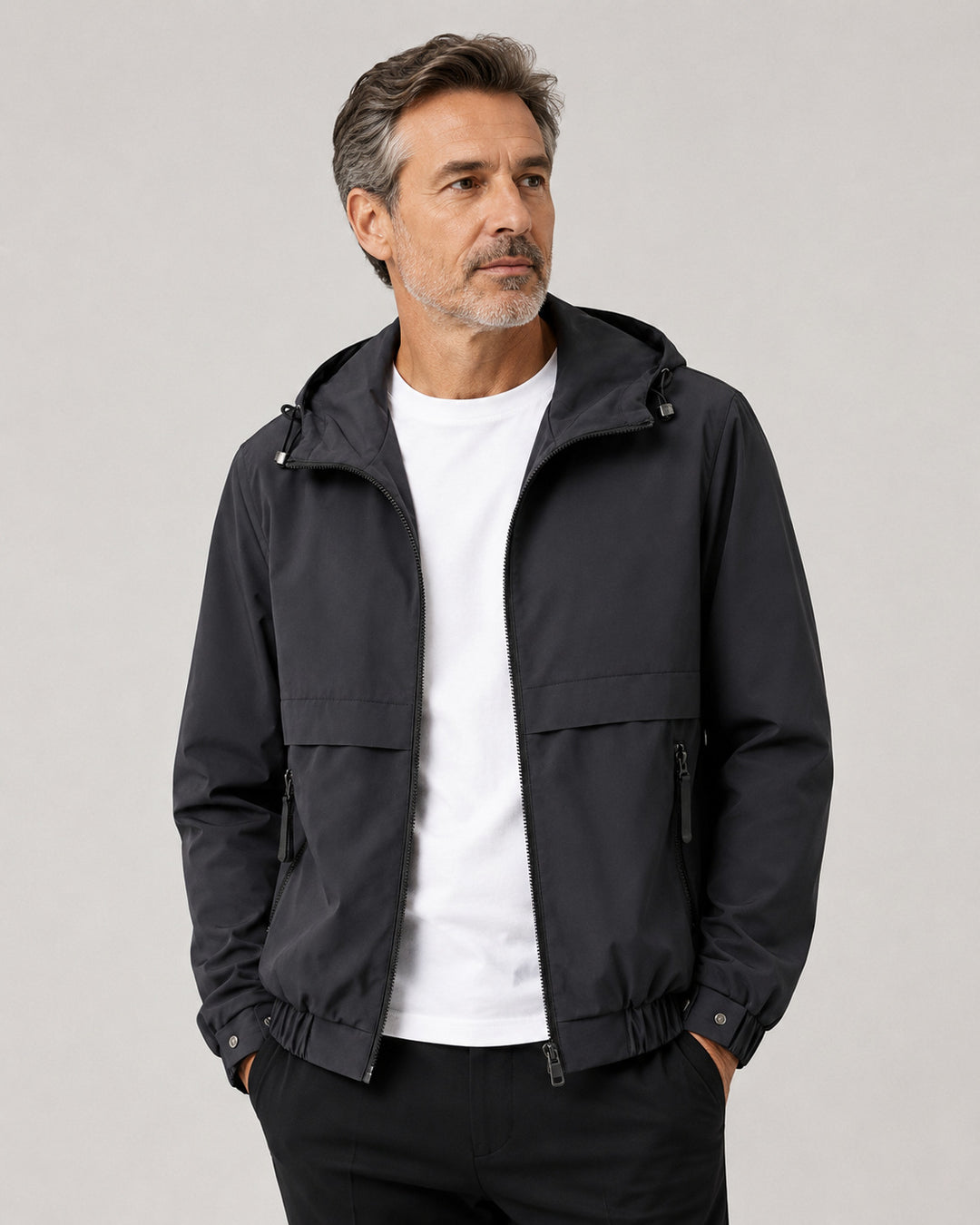 Herren Leichte Freizeitjacke mit verstellbarem Kapuze Echo Archiv