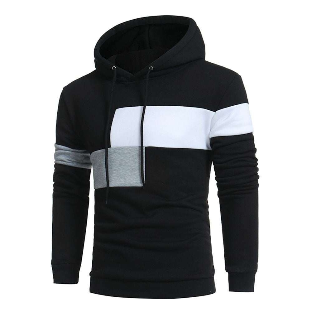 Herren sportlicher Kapuzenpullover mit Farbblockdesign Echoarchiv