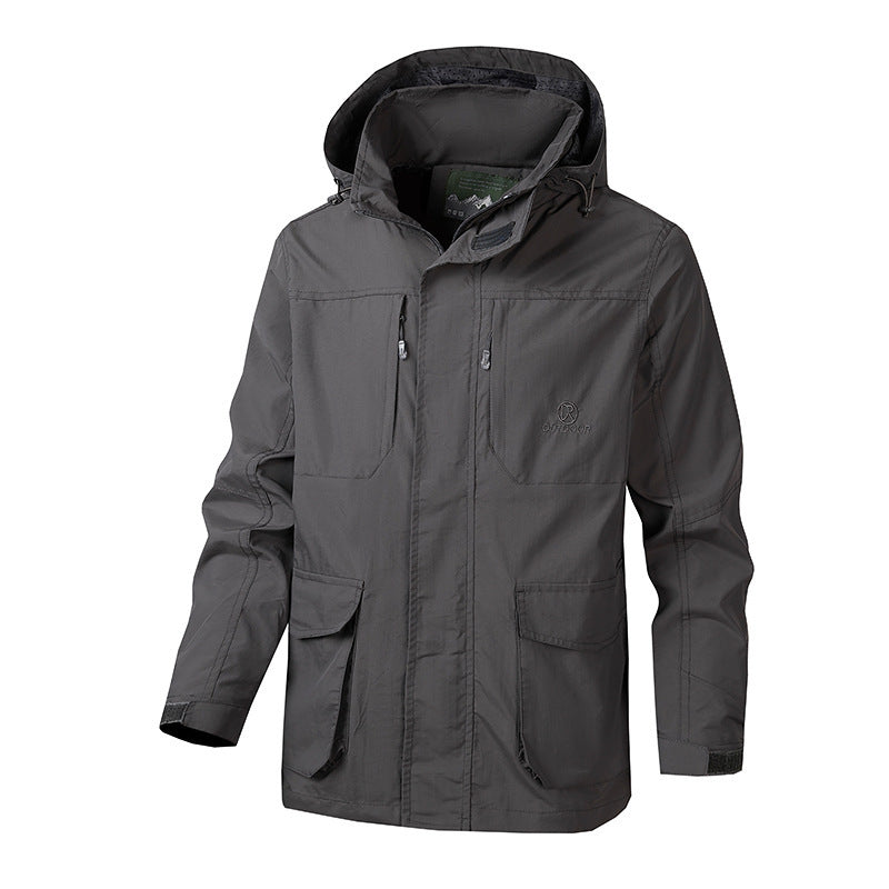 Herren Funktionale Jacke mit verstellbarem Kapuzendesign Echo Archiv