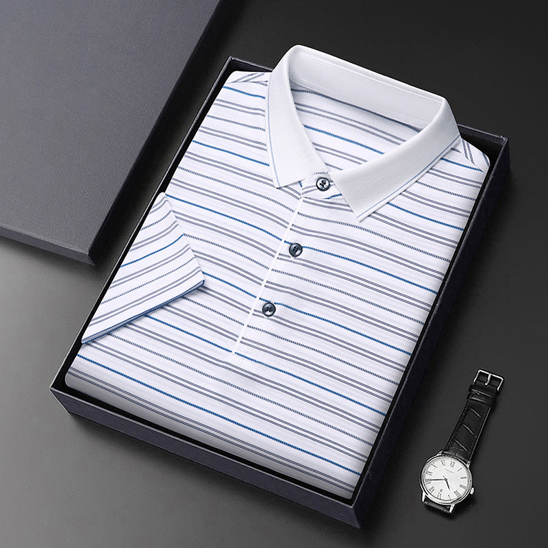 Herren Kurzarm Poloshirt mit feinem Streifenmuster Echoarchiv