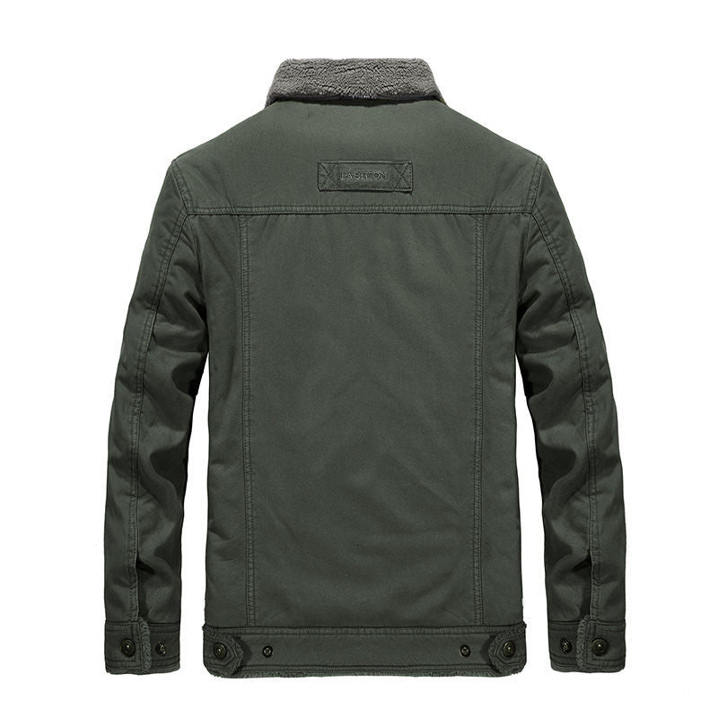 Herren nan gefütterte Canvas-Fieldjacke mit Teddyfutter und klassischem Stehkragen Echo Archiv
