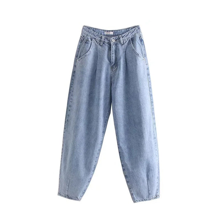 Damen Hochtaillierte Tapered‑Hose mit vorn gelegten Bundfalten und legerer Passform Echo Archiv