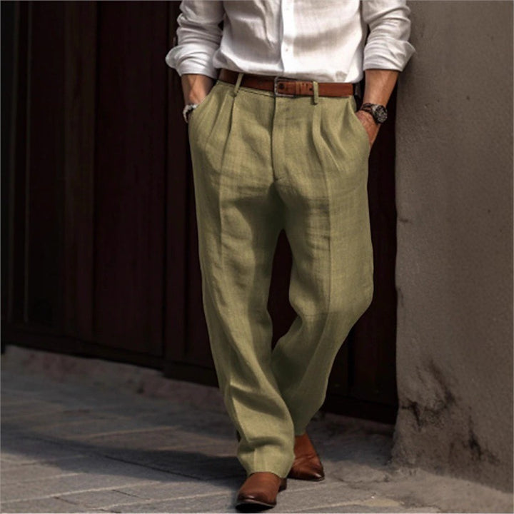Herren elegante Leinenhose mit lockerer Passform und praktischen Taschen Echoarchiv