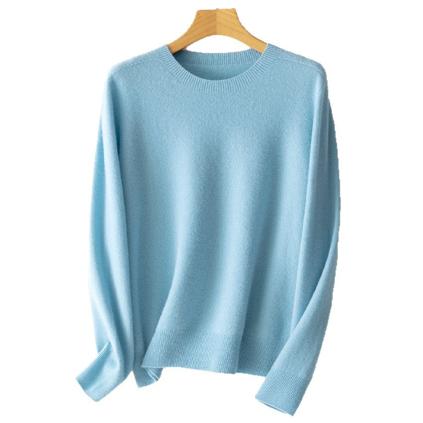Damen Kaschmir-Mix Rundhalspullover mit Oversize-Schnitt Echoarchiv
