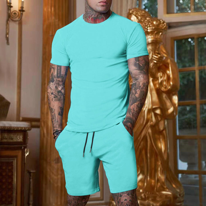 Herren Training Outfit mit bequemem Kurzarmshirt und Shorts Echoarchiv