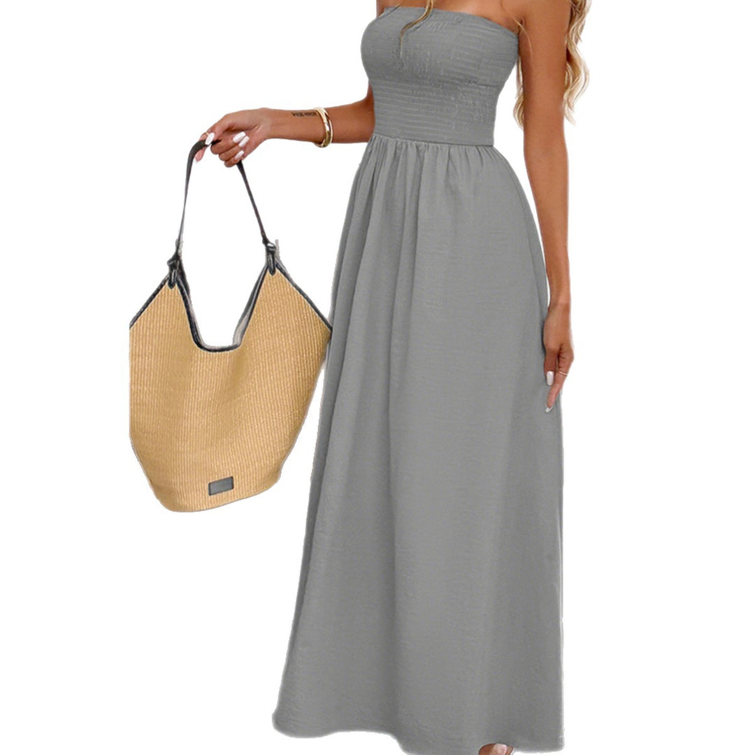 Damen Maxikleid mit gerafftem Oberteil und elastischem Bund Echo Archiv