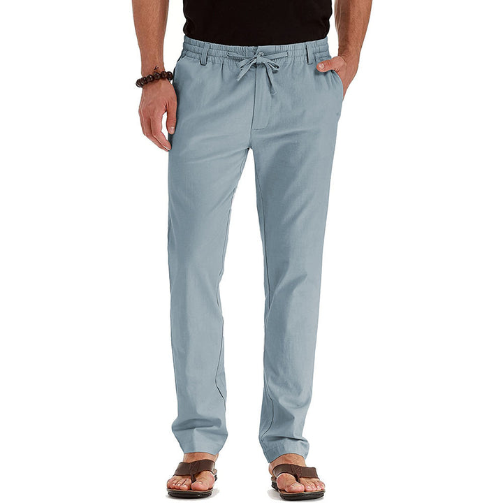 Herren Relaxed Fit Leinenhose mit elastischem Bund und komfortabler Passform Echoarchiv