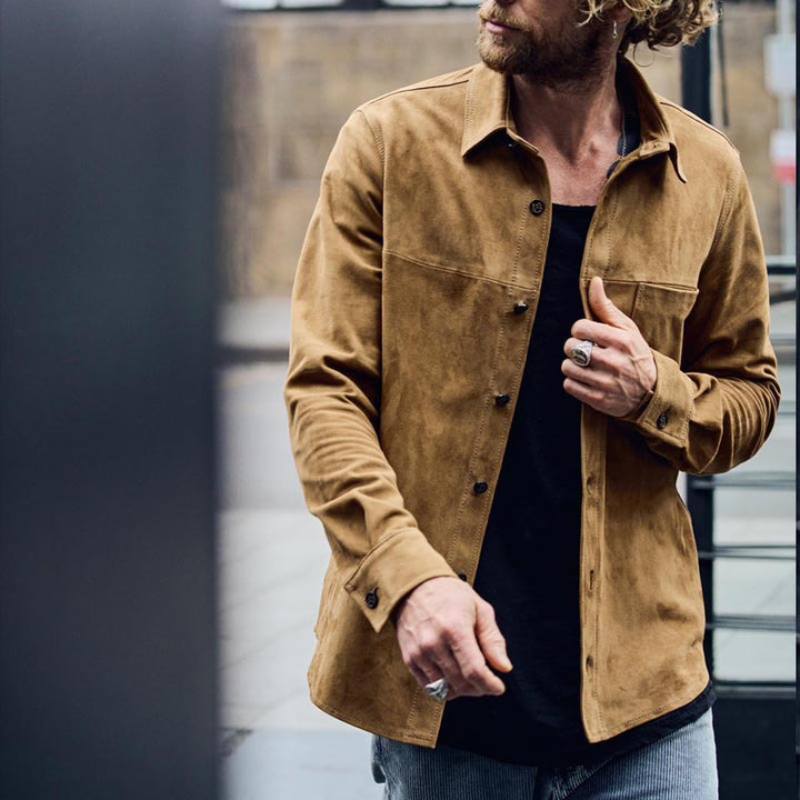 Herren Suede-Lederjacke im modernen Schnitt Echoarchiv