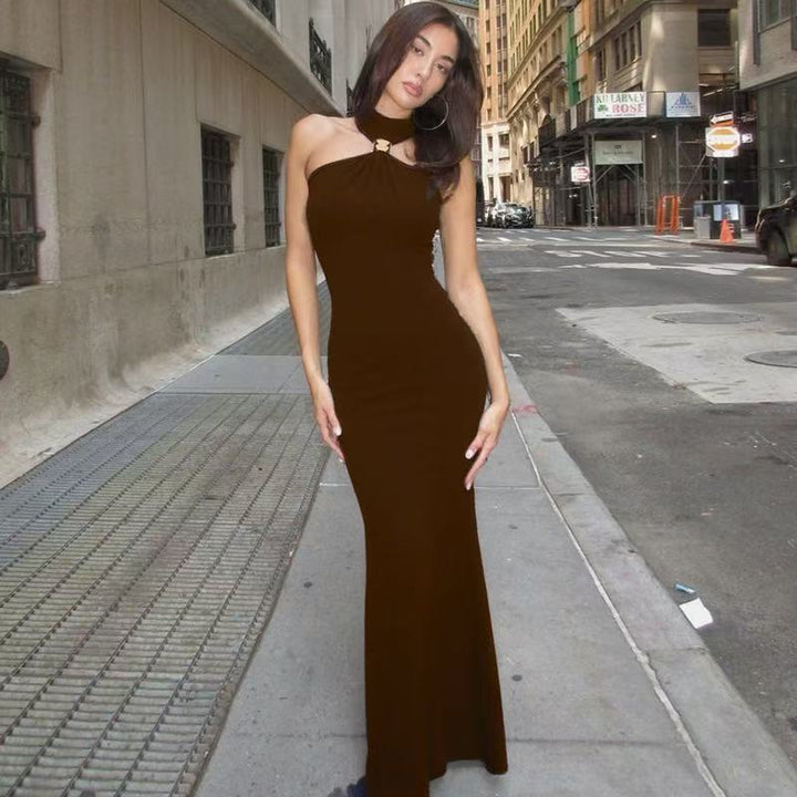 Damen Elegantes Maxikleid mit schickem Halsband und figurbetonendem Schnitt Echo Archiv