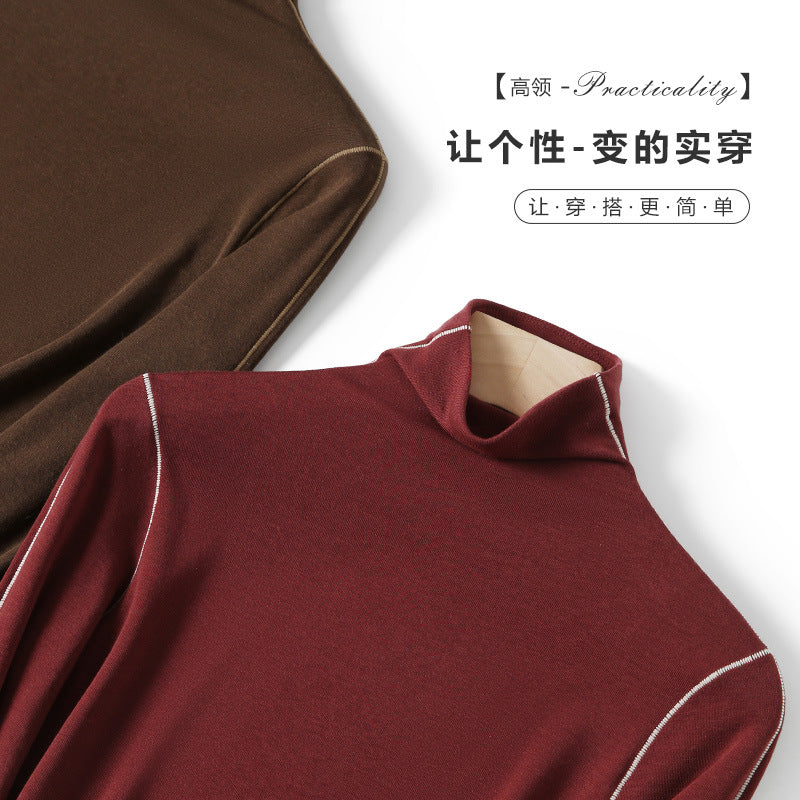 Damen Slim-Fit Rollkragen-Feinstrickshirt mit langem Arm Echo Archiv