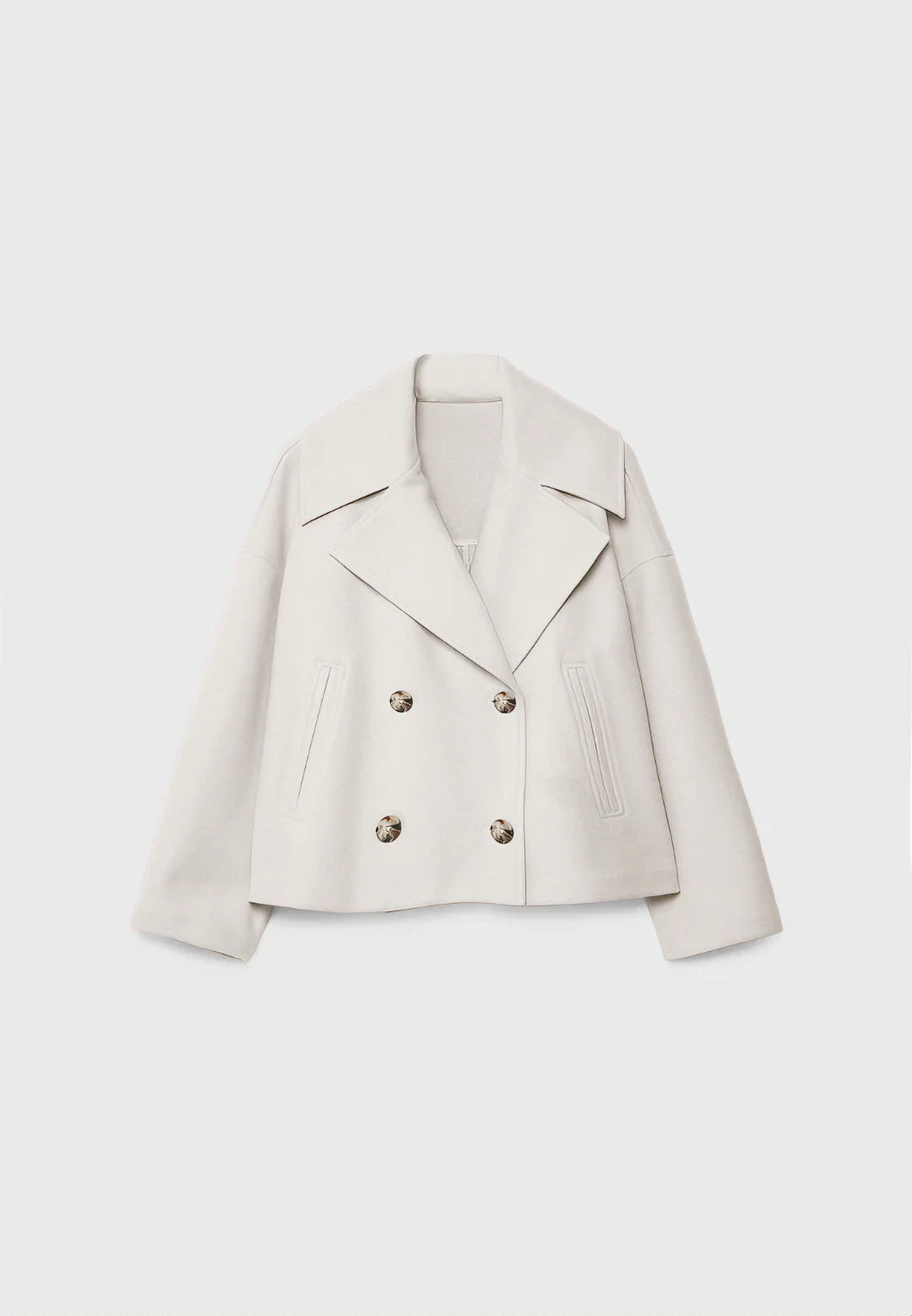 Damen Modische Kurzjacke mit doppelter Knopfleiste – Célinea