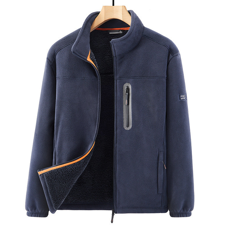 Herren Microfleece-Outdoorjacke mit wasserdichter Brusttasche, Stehkragen und Teddyfleece-Innenfutter Echo Archiv