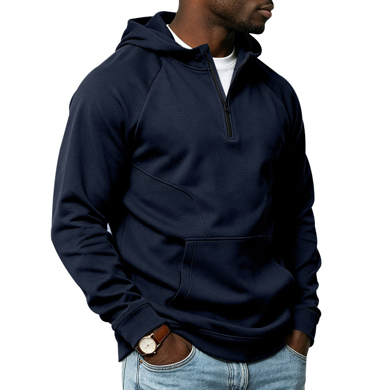 Herren Kapuzenpullover mit Kurzreißverschluss, Kängurutasche und Raglanärmeln Echoarchiv