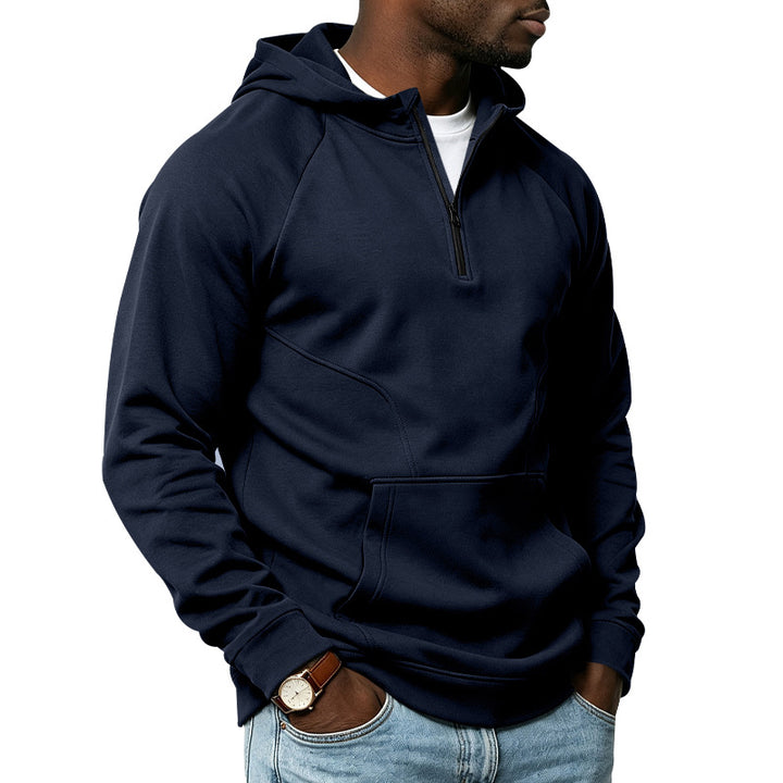 Herren Kapuzenpullover mit Kurzreißverschluss, Kängurutasche und Raglanärmeln Echoarchiv
