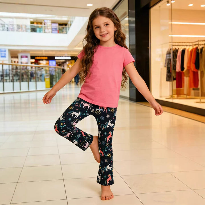 Mädchen Leggings mit verspieltem Einhorn- und Blütenmuster Echo Archiv