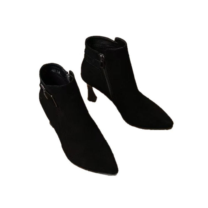 Damen Elegante Stiefeletten mit hohem Absatz und modischer Schnalle Echo Archiv