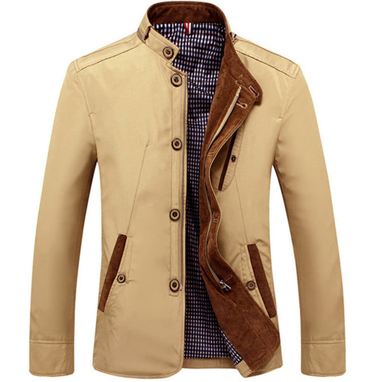 Herren Stehkragen‑Blouson mit verdeckter Zip‑ und Knopfleiste Echo Archiv