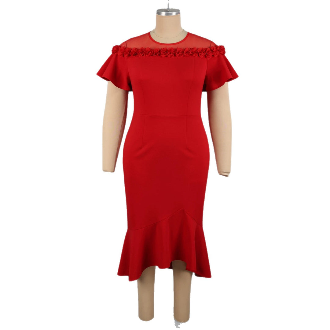 Damen Elegantes Kleid mit floralem Akzent und schwingendem Saum Echo Archiv
