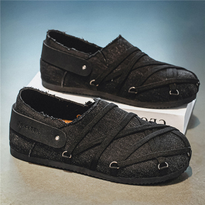 Herren lässige Slipper im Denim-Look mit elastischen Riemen, verstellbarem Fersenriemen und profilierter Gummisohle Echo Archiv