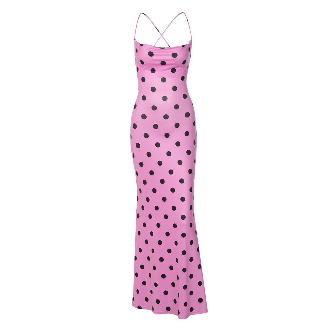 Damen Maxikleid mit anspruchsvoller Kragen- und Trägerdetails Echo Archiv