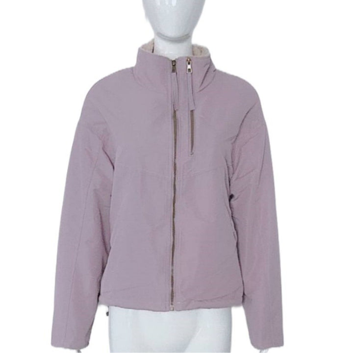 Damen Leichte gefütterte Übergangsjacke mit Stehkragen und Teddyfutter Echoarchiv