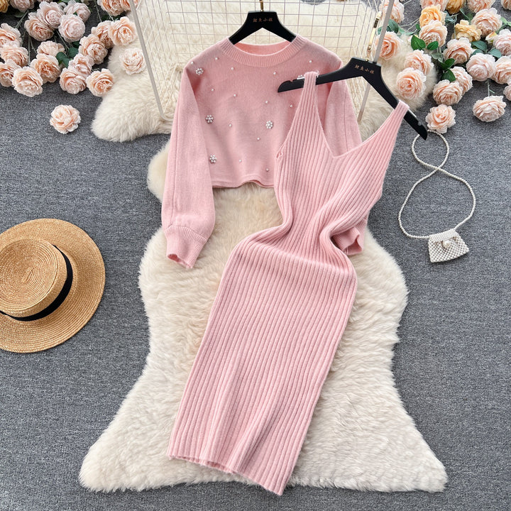 Damen Strickkleid mit elegantem V-Ausschnitt Echo Archiv