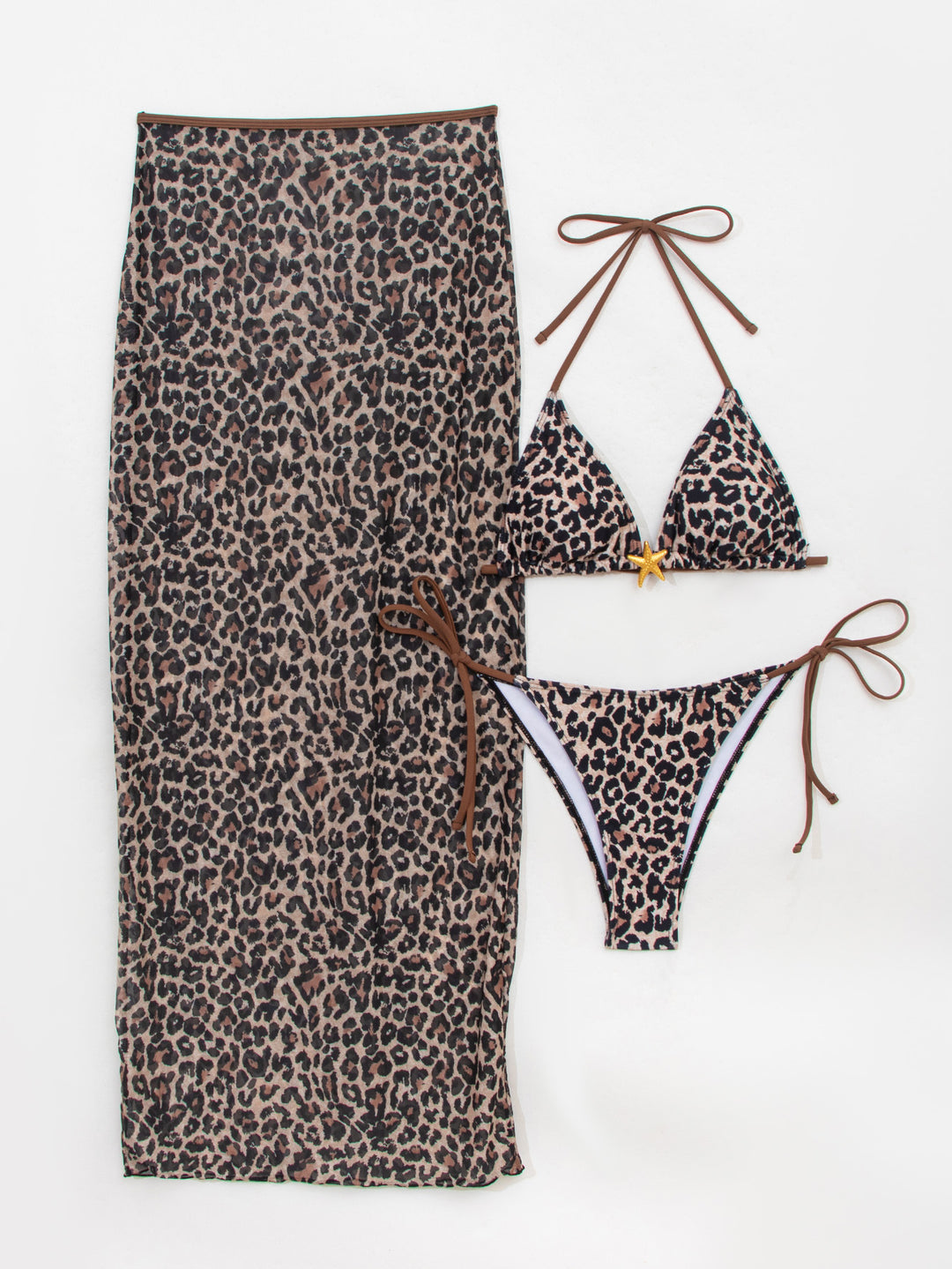 Damen Triangel-Bikini mit elegantem Wickelrock und tierischem Muster Echo Archiv