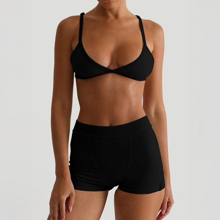 Damen Sport-Bustier und Shorts-Set mit hohem Bund Echo Archiv