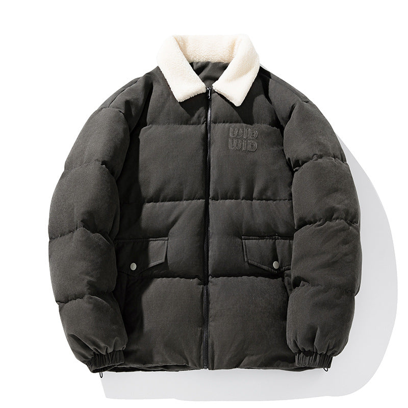 Unisex Wattierte Cord-Optik-Steppjacke mit Teddykragen und aufgesetzten Pattentaschen Echo Archiv
