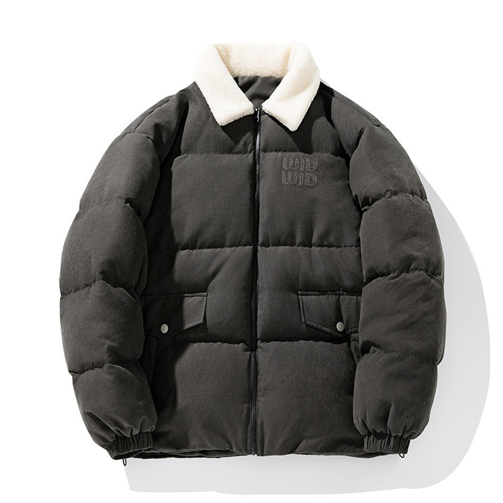Unisex Wattierte Cord-Optik-Steppjacke mit Teddykragen und aufgesetzten Pattentaschen Echo Archiv