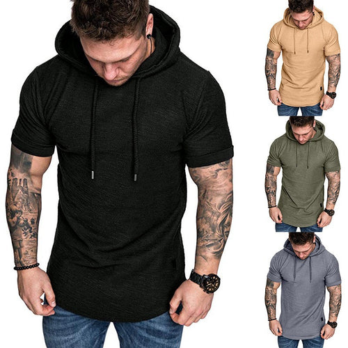 Herren Kapuzen-T-Shirt mit strukturiertem Design und lässigem Schnitt Echoarchiv