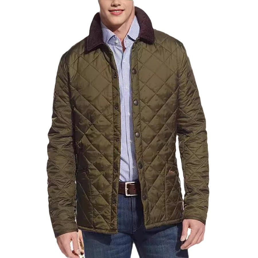 Herren gefütterte Steppjacke mit hohem Kragen und praktischen Taschen Echoarchiv