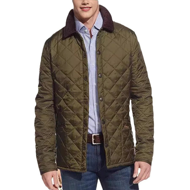 Herren gefütterte Steppjacke mit hohem Kragen und praktischen Taschen Echoarchiv