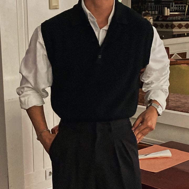 Herren Eleganter Grobstrickpullover mit Zopfmuster Echoarchiv