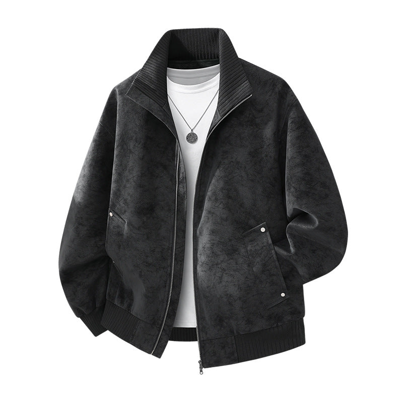Herren Velours‑Imitat Bomberjacke mit Stehkragen, Thermofutter & Reißverschluss Echoarchiv