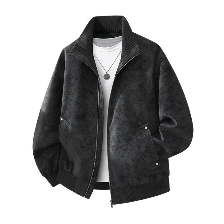 Herren Velours‑Imitat Bomberjacke mit Stehkragen, Thermofutter & Reißverschluss Echoarchiv