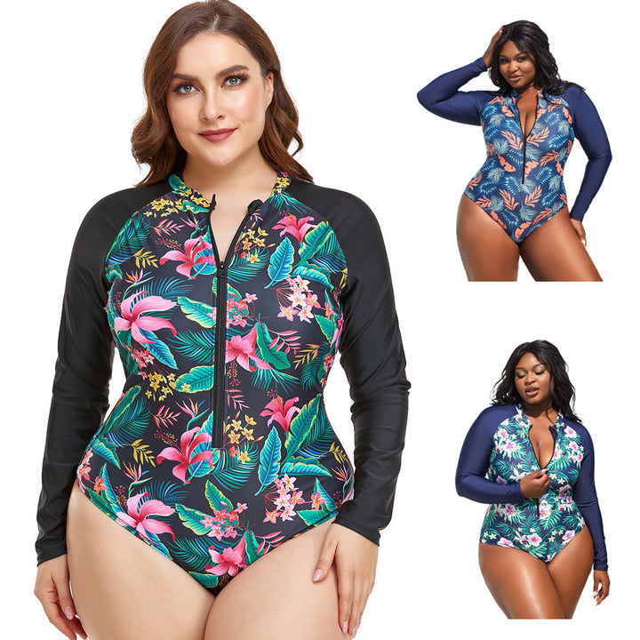 Damen Rashguard Badeanzug mit floralem Muster Echo Archiv