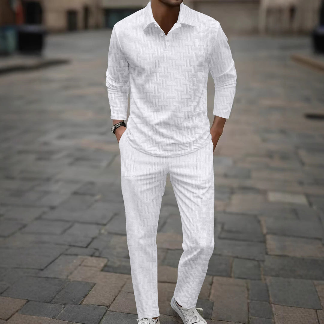 Herren lässiges Langarmshirt mit modischem Schnitt und matching Hose Echoarchiv