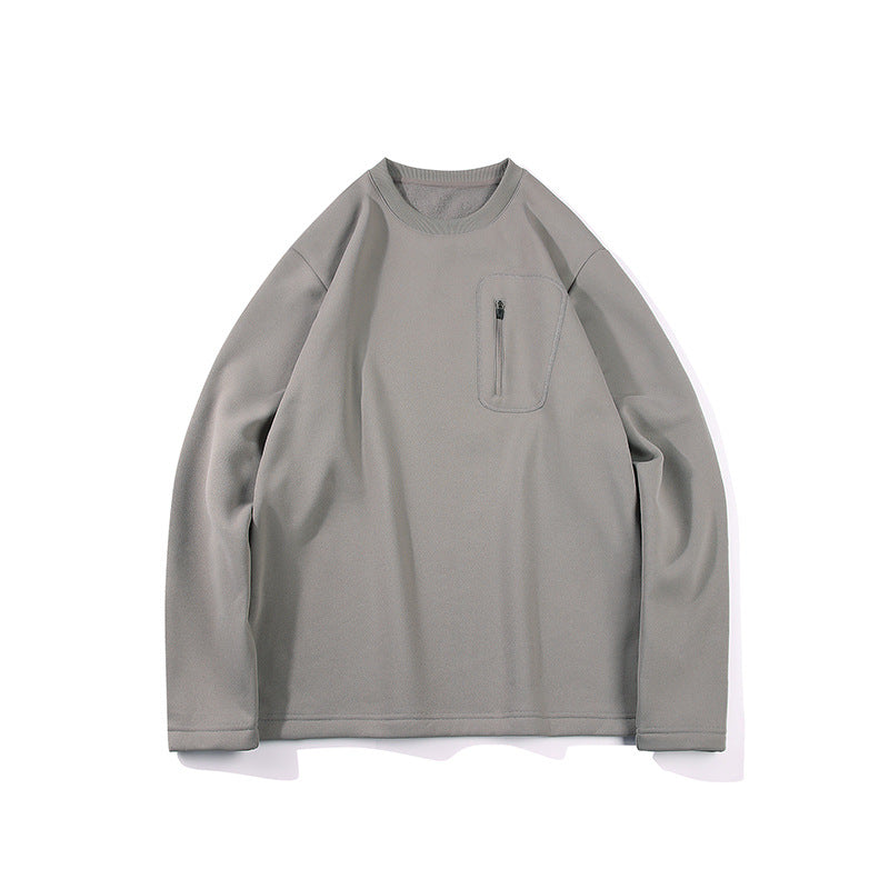 Herren Oversized-Sweatshirt mit Brust-Reißverschlusstasche, Raglanärmeln und softem Innenfutter Echo Archiv