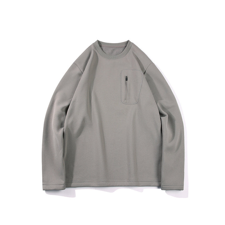 Herren Oversized-Sweatshirt mit Brust-Reißverschlusstasche, Raglanärmeln und softem Innenfutter Echo Archiv
