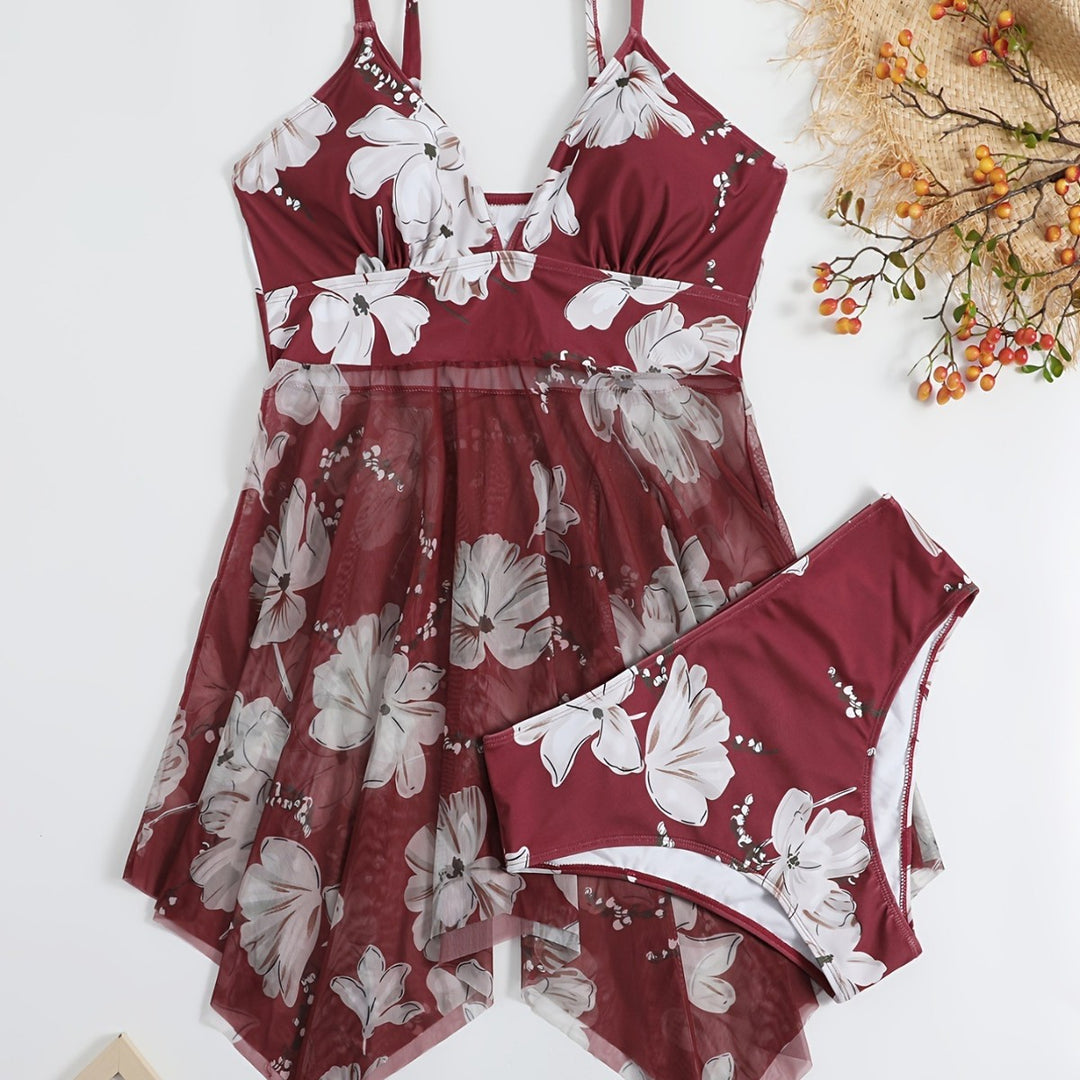 Damen Strandkleid mit floralem Überwurf Echo Archiv