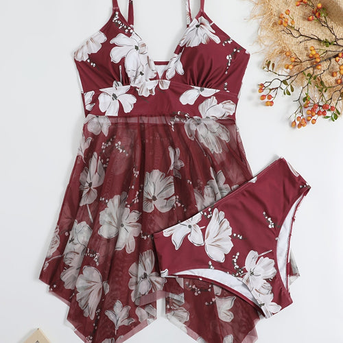 Damen Strandkleid mit floralem Überwurf Echo Archiv