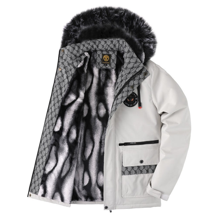 Herren nan urbaner Thermo-Parka mit abnehmbarer Kunstfellkapuze, gesteppter Inneneinlage und multifunktionalen Fronttaschen Echo Archiv