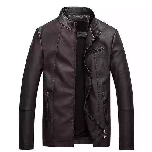 Herren modische Kunstlederjacke mit stylischem Steppdesign Echoarchiv
