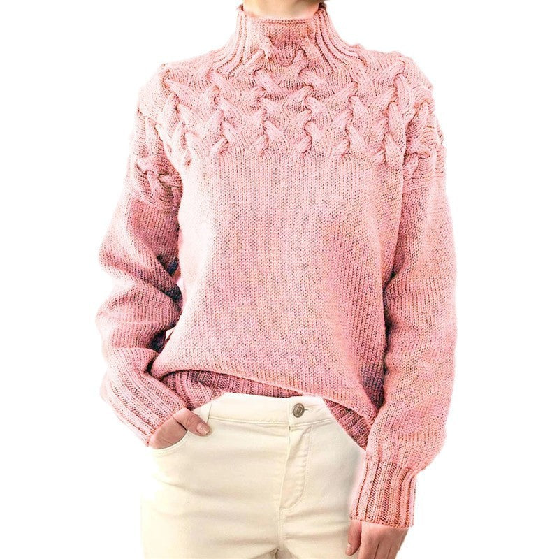 Damen nan Strickpullover mit Zopfstruktur und hohem Rollkragen Echo Archiv
