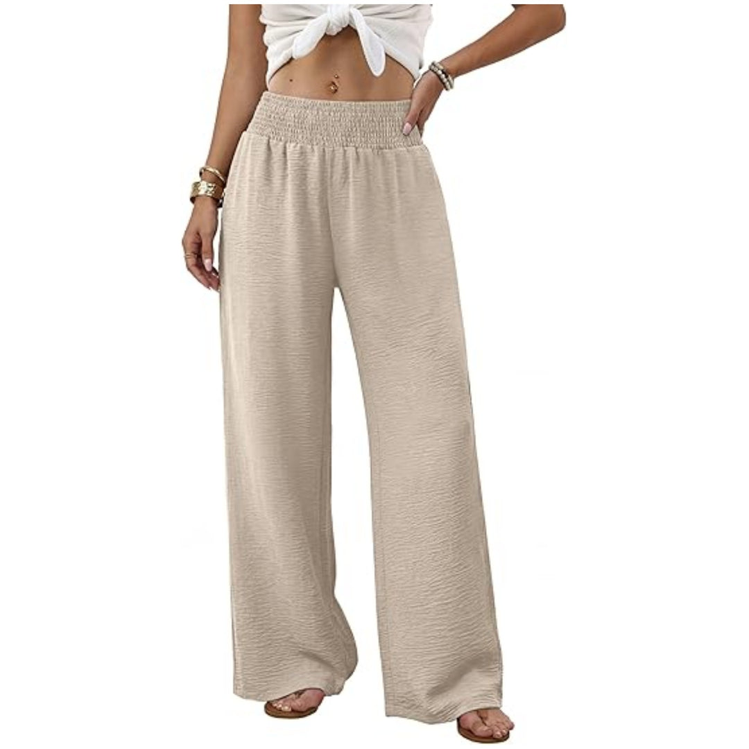 Damen weite Palazzo-Hose mit gerafftem Stretchbund Echo Archiv