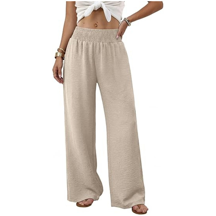 Damen weite Palazzo-Hose mit gerafftem Stretchbund Echo Archiv