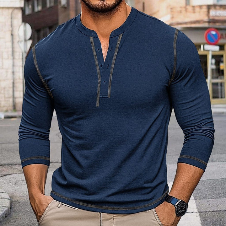 Herren Langarmshirt mit Knopfleiste Echoarchiv
